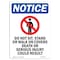Signmission OSHA Notice, 5" Height, Do Not Sit Stand Sign With Symbol, 5" X 3.5", Portrait OS-NS-D-35-V-11366 - alternate 1